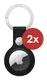 Rosso Deluxe Apple AirTag Sleutelhanger Echt Leer Hoesje 2-Pack Zwart afbeelding 2