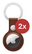 Rosso Deluxe Apple AirTag Sleutelhanger Echt Leer Hoesje 2-Pack Bruin afbeelding 2