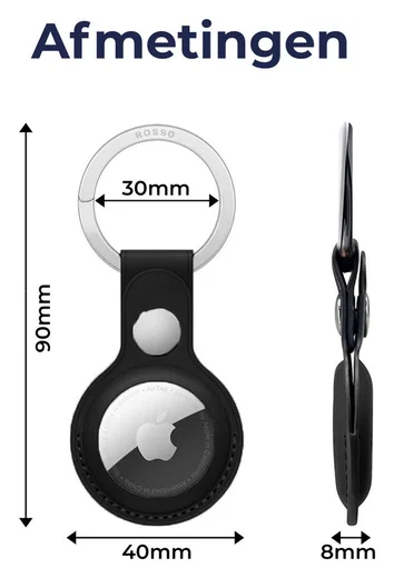 Rosso Deluxe Apple AirTag Sleutelhanger Echt Leer Hoesje 4-Pack Bruin afbeelding 11
