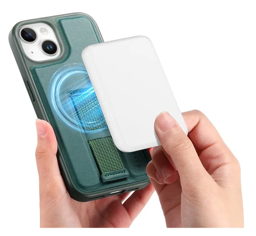 Apple iPhone 15 MagSafe Hoesje met Polsband Groen afbeelding 9