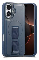 Apple iPhone 16 MagSafe Hoesje met Polsband Blauw afbeelding