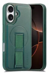 Apple iPhone 16 MagSafe Hoesje met Polsband Groen afbeelding