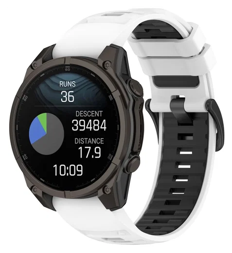 Universeel Garmin QuickFit 22MM Bandje Siliconen Gespsluiting Wit afbeelding 1