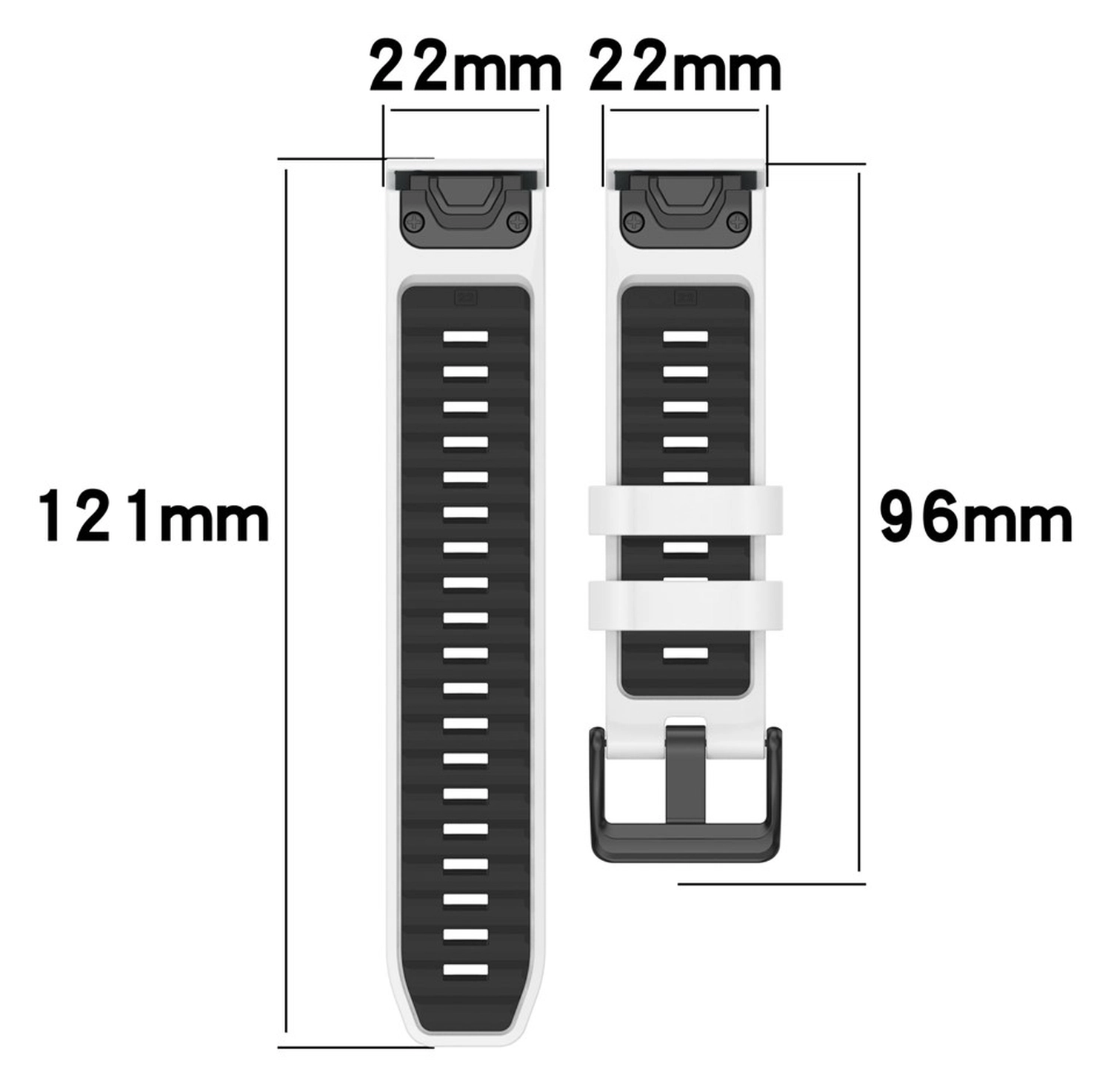 Universeel Garmin QuickFit 22MM Bandje Siliconen Gespsluiting Wit afbeelding 7