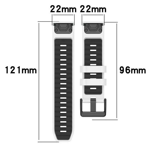 Universeel Garmin QuickFit 22MM Bandje Siliconen Gespsluiting Wit afbeelding 7