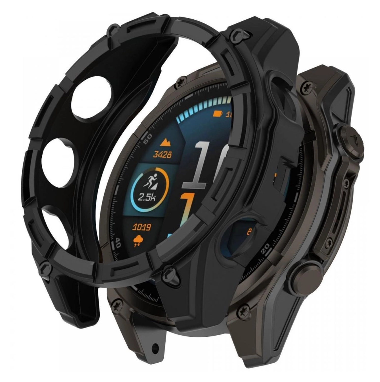 Garmin Fenix 8 47mm Hoesje - TPU Bumper Case - Zwart afbeelding 1