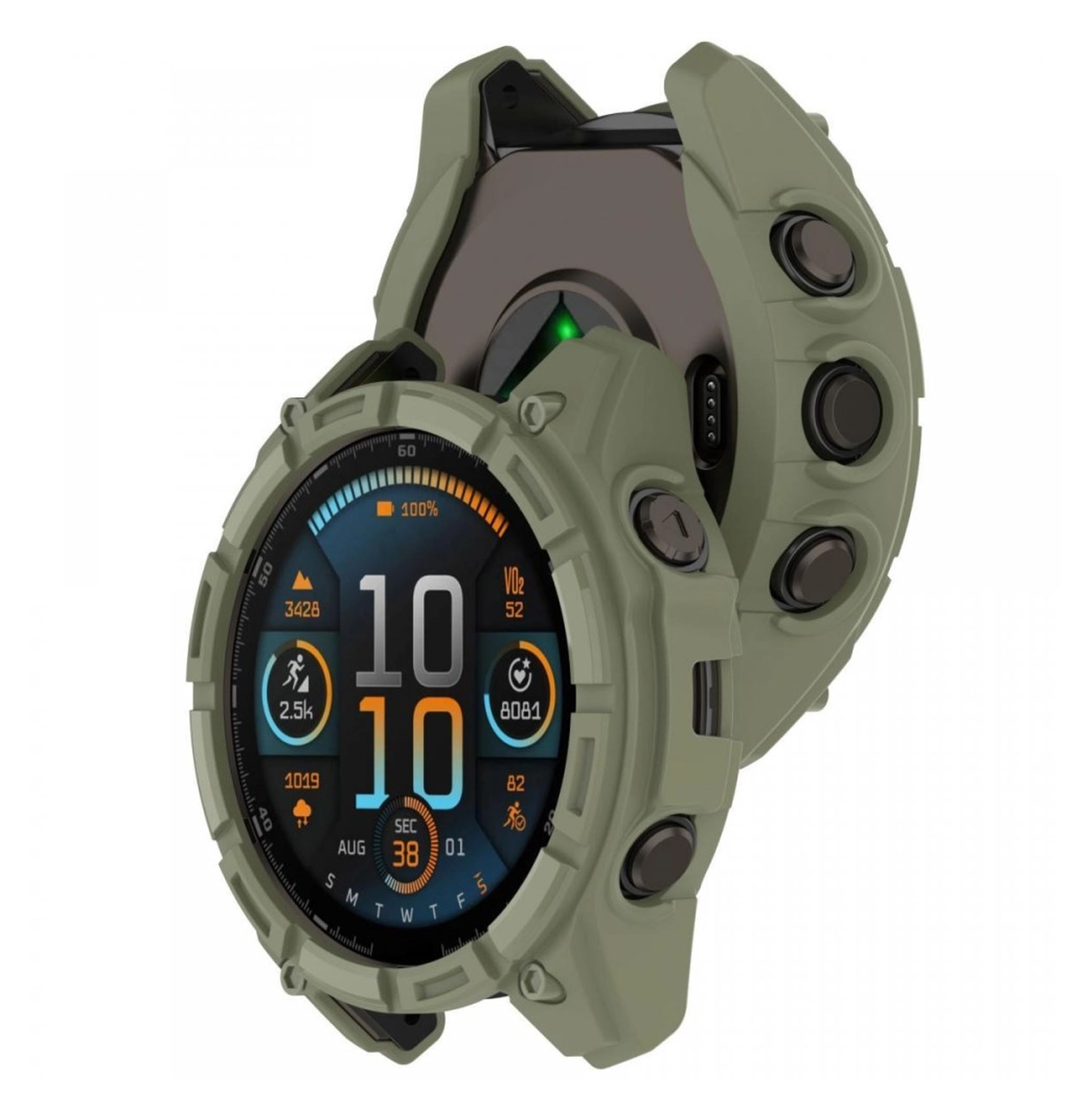 Garmin Fenix 8 47mm Hoesje - TPU Bumper Case - Groen afbeelding 2