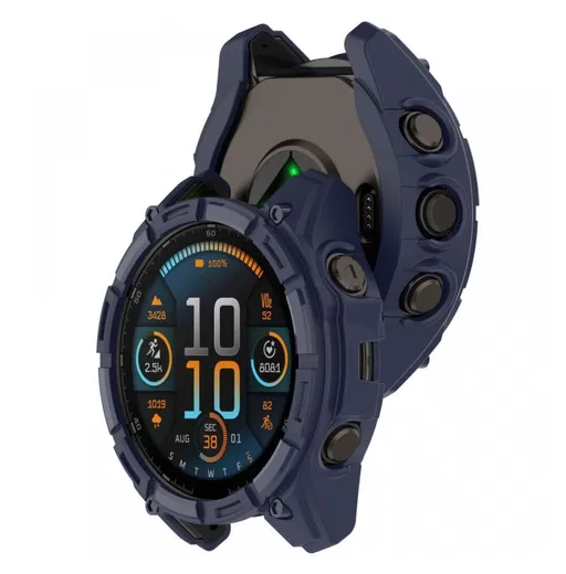 Garmin Fenix 8 51mm Hoesje - TPU Bumper Case - Blauw afbeelding 2