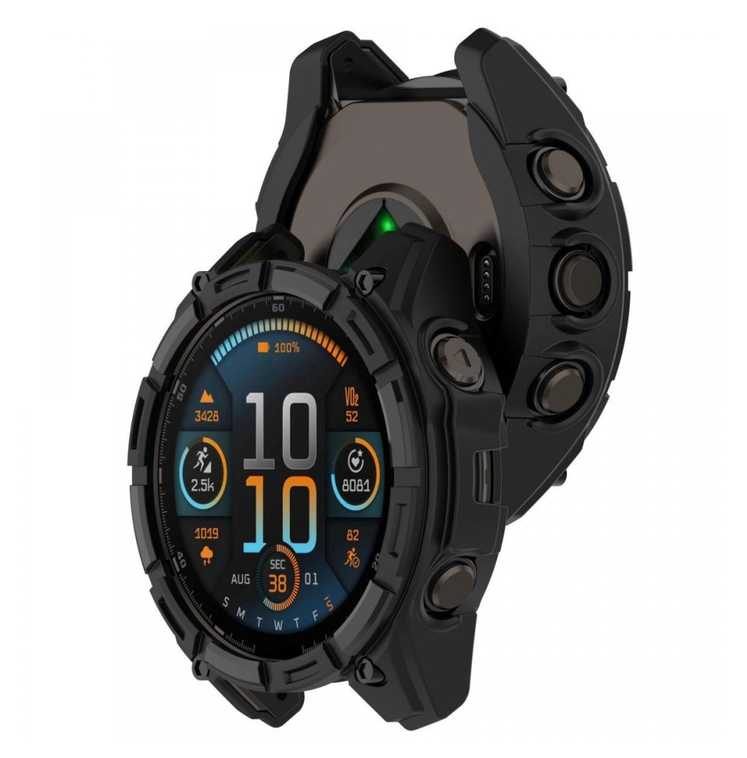 Garmin Fenix 8 43mm Hoesje - TPU Bumper Case - Zwart afbeelding 2