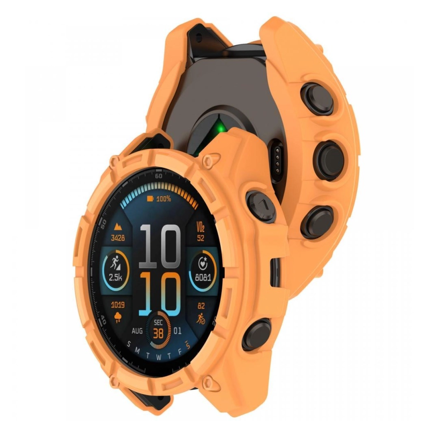 Garmin Fenix 8 43mm Hoesje - TPU Bumper Case - Oranje afbeelding 2