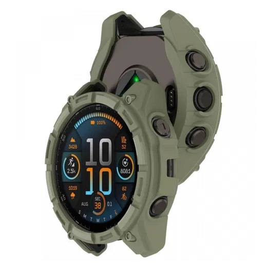 Garmin Fenix 8 43mm Hoesje - TPU Bumper Case - Groen afbeelding 2