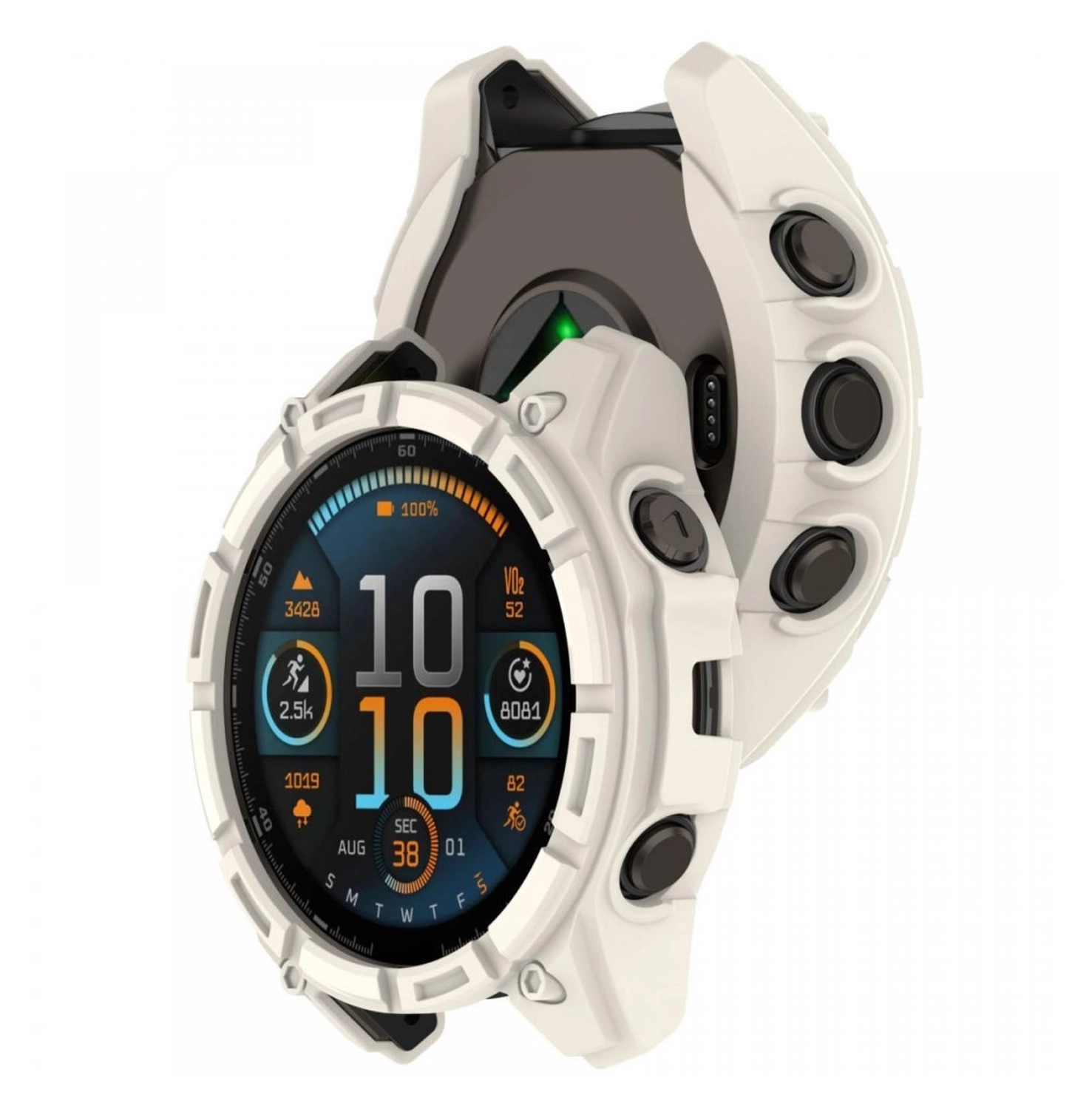 Garmin Fenix 8 43mm Hoesje - TPU Bumper Case - Beige afbeelding 2
