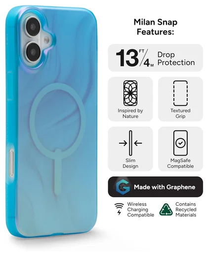 ZAGG Milan Snap Apple iPhone 16 Plus Hoesje MagSafe Back Cover Deep Aurora afbeelding 2