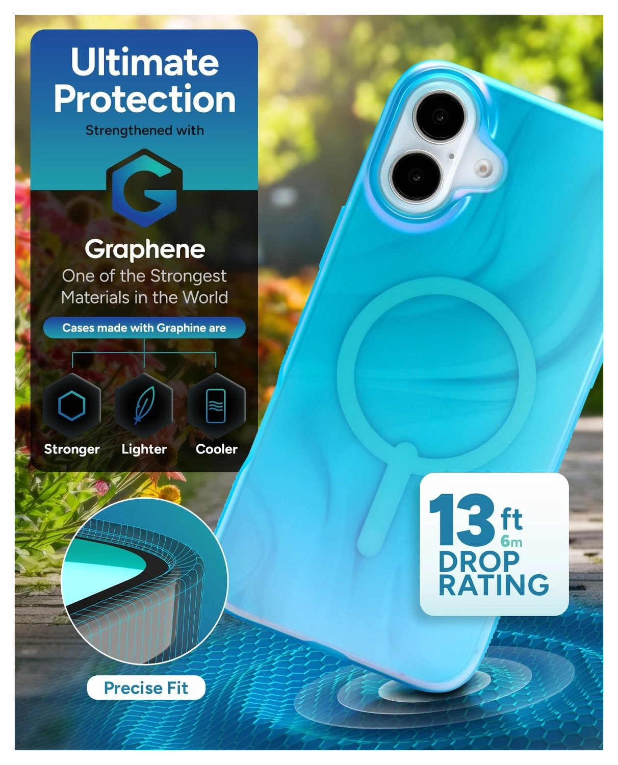 ZAGG Milan Snap Apple iPhone 16 Plus Hoesje MagSafe Back Cover Deep Aurora afbeelding 3