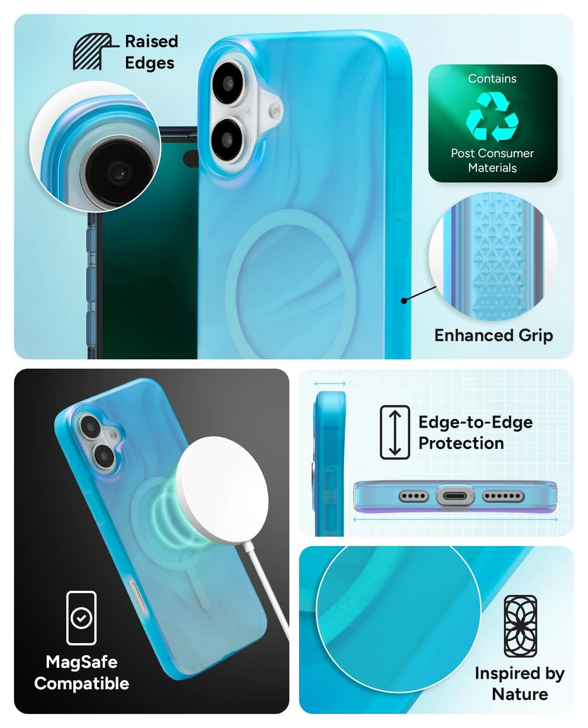 ZAGG Milan Snap Apple iPhone 16 Plus Hoesje MagSafe Back Cover Deep Aurora afbeelding 4