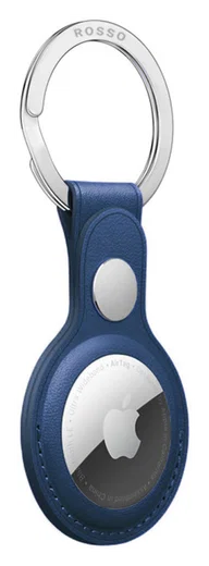 Rosso Element Apple AirTag Sleutelhanger Kunstleer Hoesje 2-Pack Blauw afbeelding 7