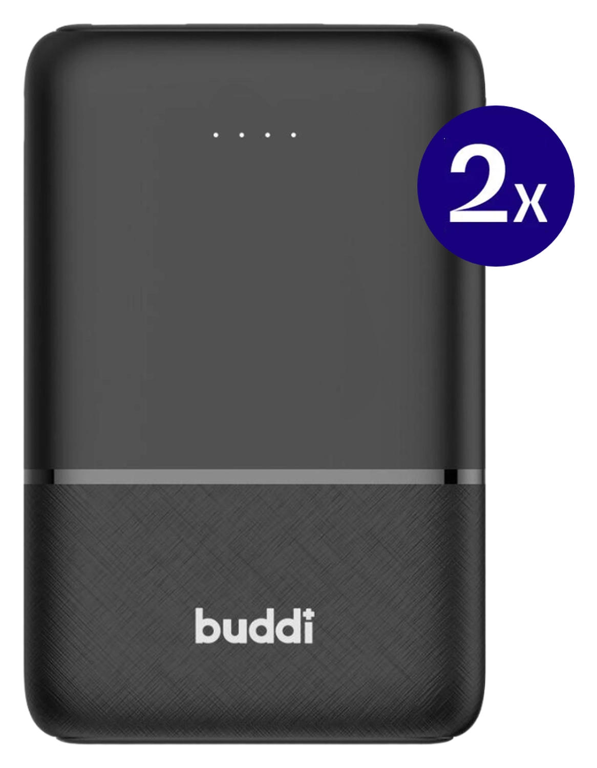 Buddi Go Powerbank USB-C Reisformaat Mini Compact 5.000 mAh Duo Pack Zwart afbeelding 2
