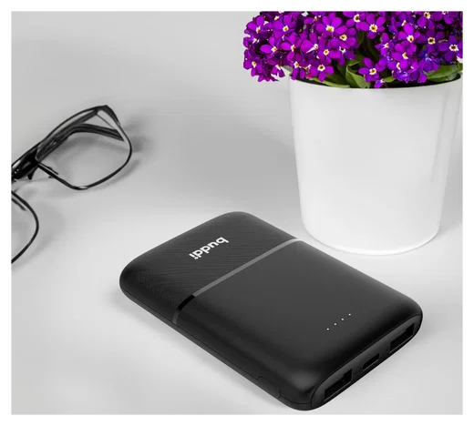 Buddi Go Powerbank USB-C Reisformaat Mini Compact 5.000 mAh Duo Pack Zwart afbeelding 8