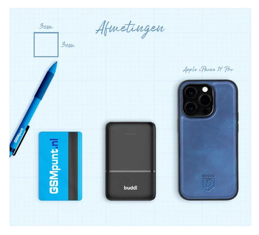 Buddi Go Powerbank USB-C Reisformaat Mini Compact 5.000 mAh Duo Pack Zwart afbeelding 9