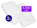 Buddi Go Powerbank USB-C Reisformaat Mini Compact 5.000 mAh Duo Pack Wit