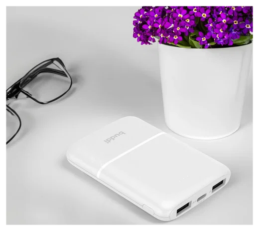 Buddi Go Powerbank USB-C Reisformaat Mini Compact 5.000 mAh Duo Pack Wit afbeelding 8
