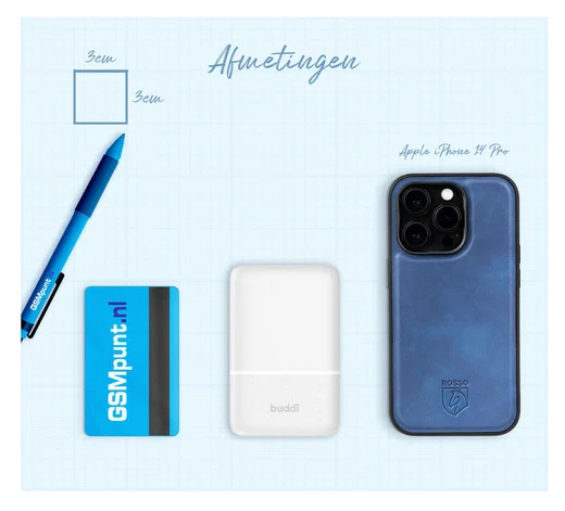 Buddi Go Powerbank USB-C Reisformaat Mini Compact 5.000 mAh Duo Pack Wit afbeelding 9