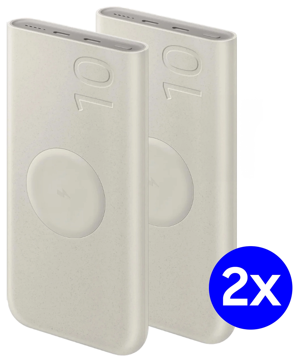 Originele Samsung 25W Wireless Powerbank met USB-C 10.000 mAh Duo Pack Beige afbeelding 1