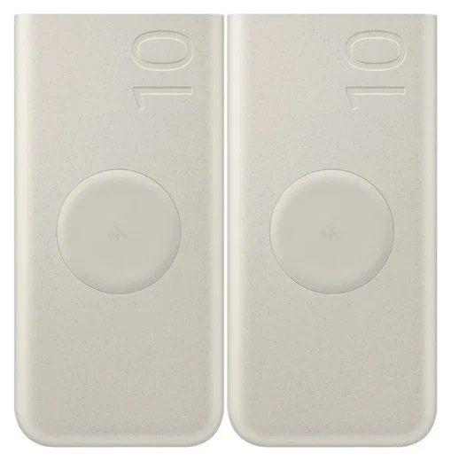 Originele Samsung 25W Wireless Powerbank met USB-C 10.000 mAh Duo Pack Beige afbeelding 2