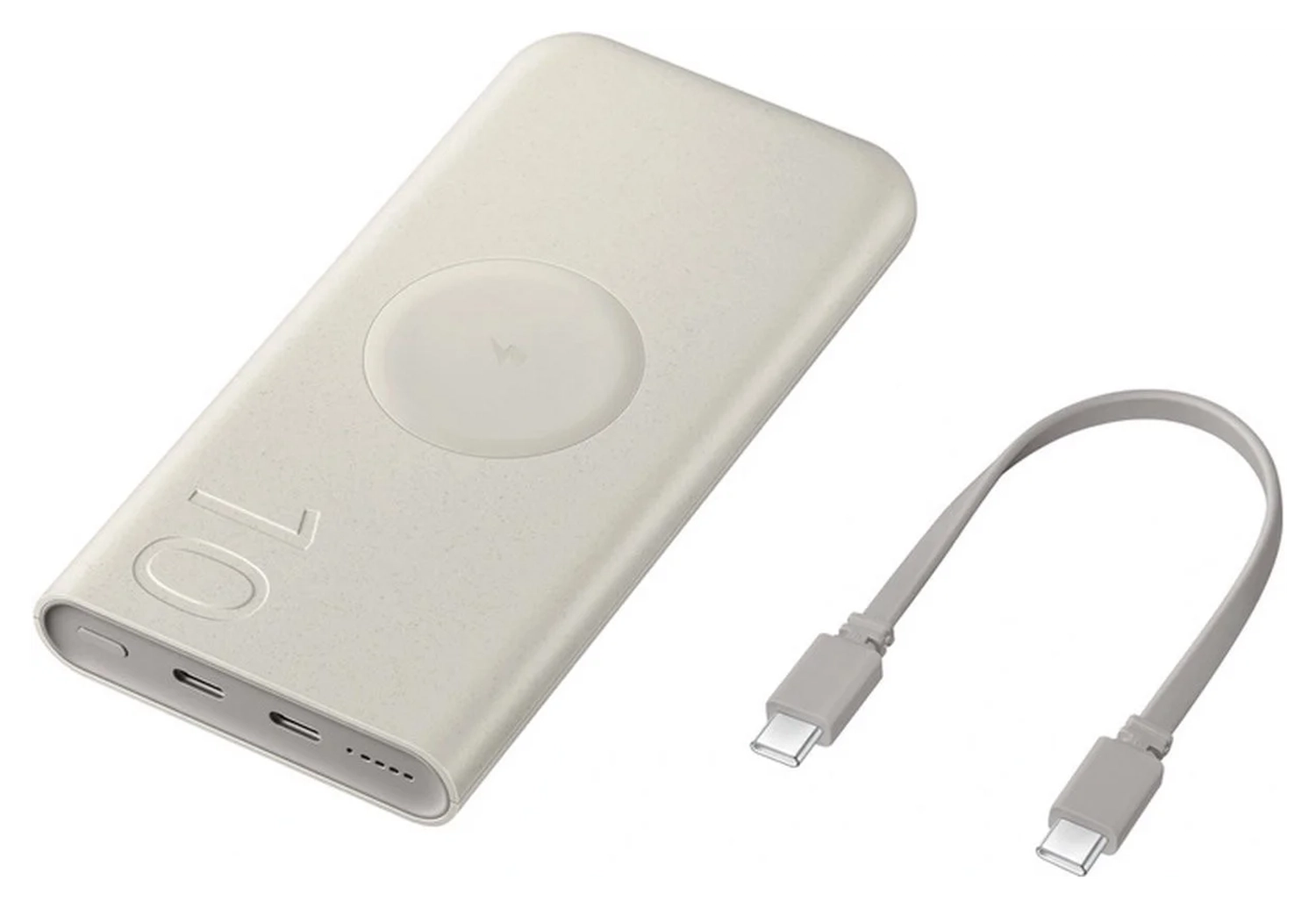 Originele Samsung 25W Wireless Powerbank met USB-C 10.000 mAh Duo Pack Beige afbeelding 4