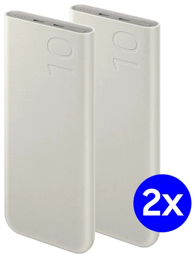 Originele Samsung 25W Fast Charge Duo USB-C Powerbank 10.000 mAh Duo Pack Beige afbeelding 1