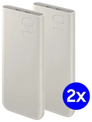 Originele Samsung 25W Fast Charge Duo USB-C Powerbank 10.000 mAh Duo Pack Beige afbeelding