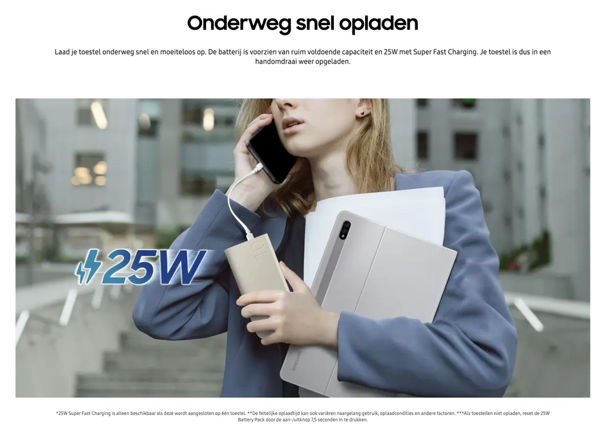 Originele Samsung 25W Fast Charge Duo USB-C Powerbank 10.000 mAh Duo Pack Beige afbeelding 3