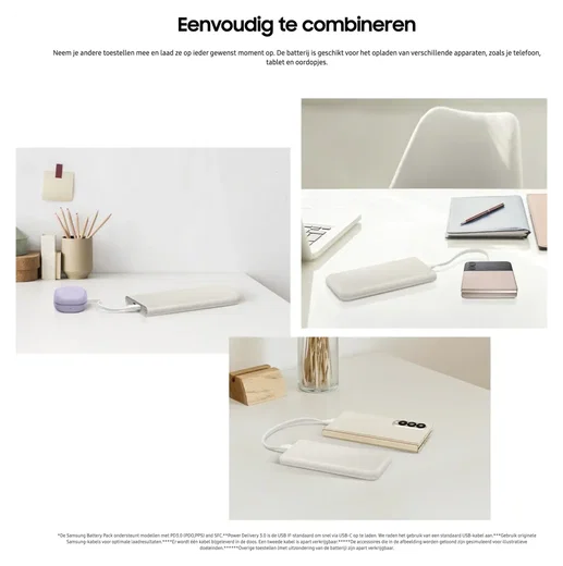 Originele Samsung 25W Fast Charge Duo USB-C Powerbank 10.000 mAh Duo Pack Beige afbeelding 4