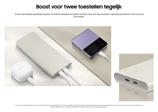Originele Samsung 25W Fast Charge Duo USB-C Powerbank 10.000 mAh Duo Pack Beige afbeelding 5