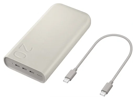 Originele Samsung 45W Fast Charge Trio USB-C Powerbank 20.000 mAh Duo Pack Beige afbeelding 11