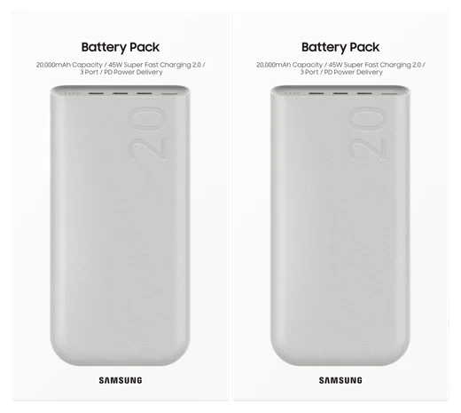 Originele Samsung 45W Fast Charge Trio USB-C Powerbank 20.000 mAh Duo Pack Beige afbeelding 12