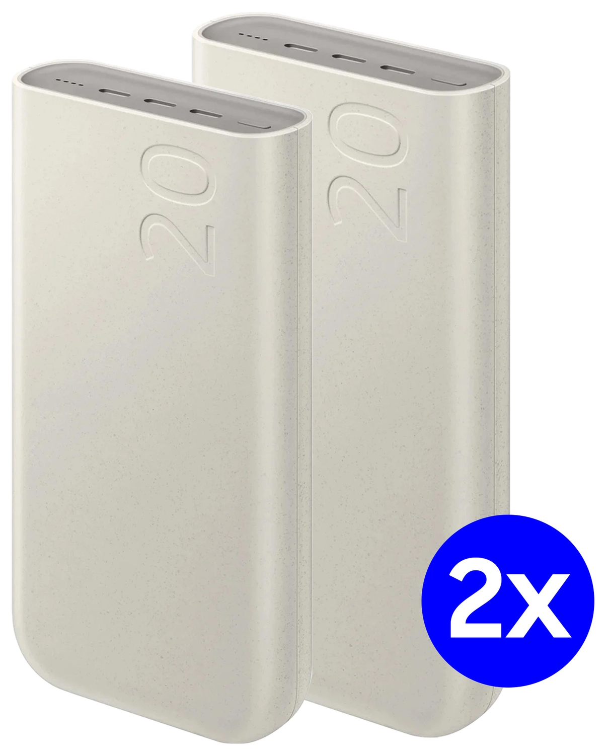 Originele Samsung 45W Fast Charge Trio USB-C Powerbank 20.000 mAh Duo Pack Beige afbeelding 1