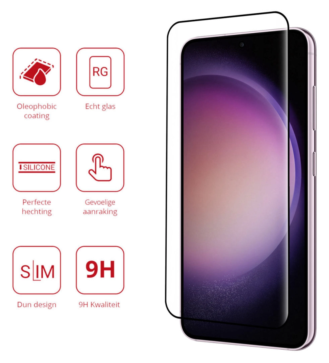 Rosso Samsung Galaxy S23 Plus 9H Tempered Glass 2-pack afbeelding 2