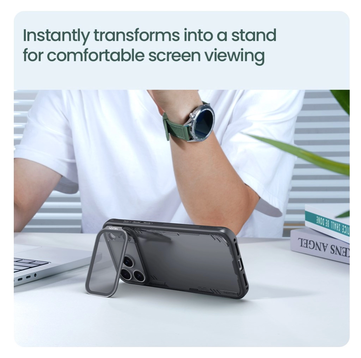 Nillkin IceBlade Prop iPhone 17 Pro Max Hoesje MagSafe Back Cover Zwart afbeelding 4