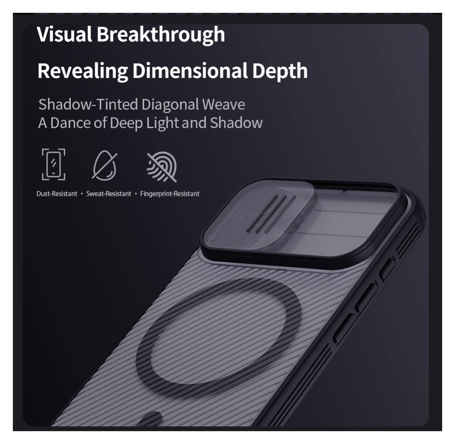 Nillkin CamShield MagSafe iPhone 17 Hoesje Camera Slider Transparant Zwart afbeelding 14