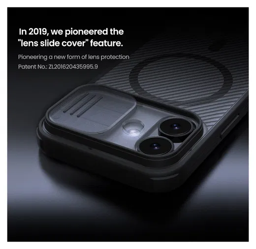 Nillkin CamShield MagSafe iPhone 17 Hoesje Camera Slider Transparant Zwart afbeelding 6