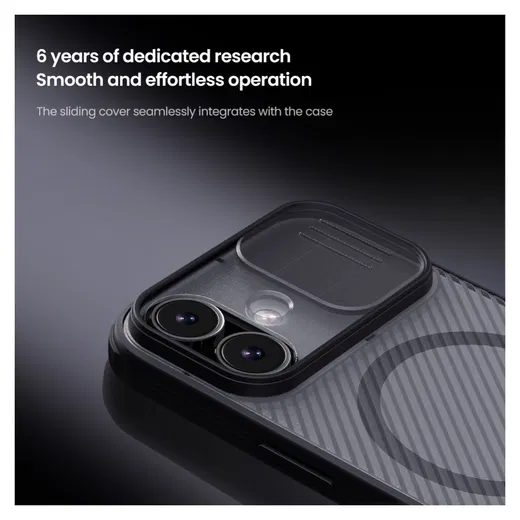 Nillkin CamShield MagSafe iPhone 17 Hoesje Camera Slider Transparant Zwart afbeelding 7