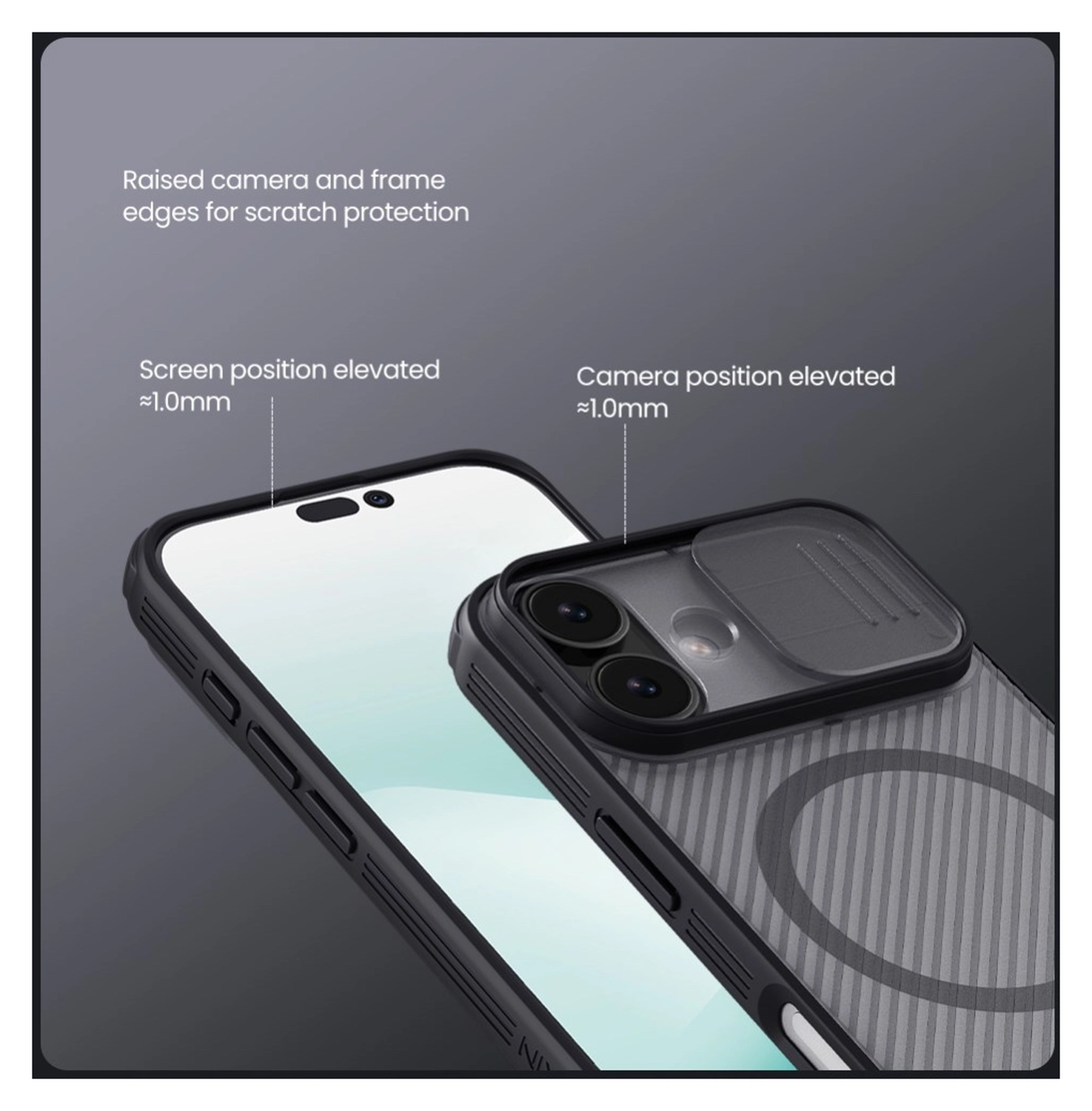 Nillkin CamShield MagSafe iPhone 17 Hoesje Camera Slider Transparant Zwart afbeelding 9