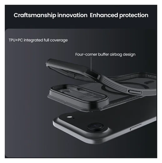 Nillkin CamShield MagSafe iPhone Air Hoesje Camera Slider Transparant Zwart afbeelding 15
