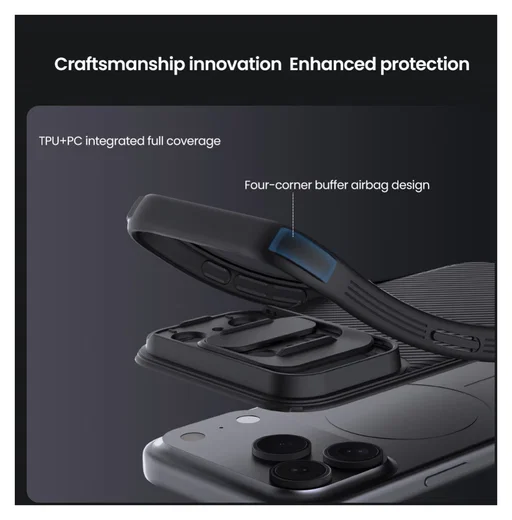 Nillkin CamShield MagSafe iPhone 17 Pro Hoesje Camera Slider Zwart afbeelding 11