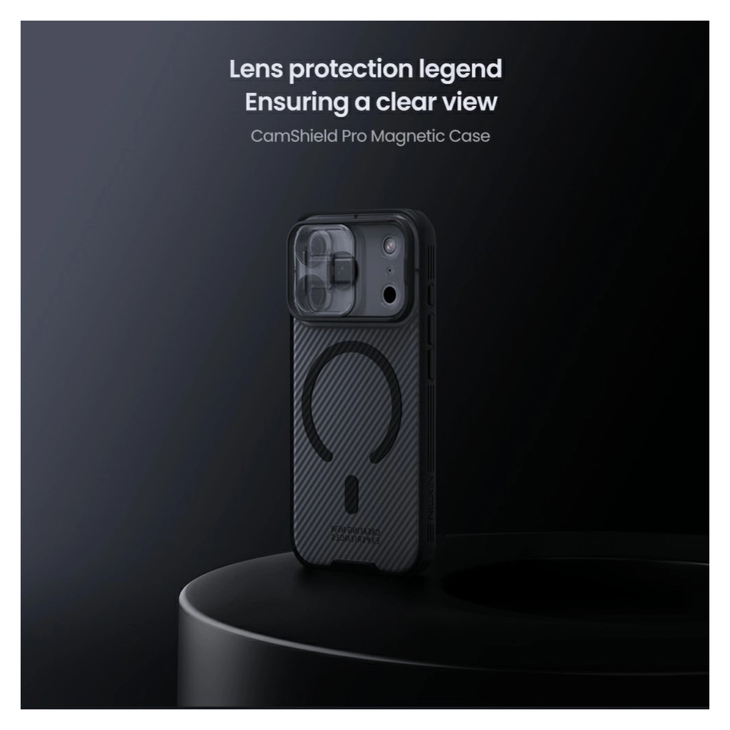 Nillkin CamShield MagSafe iPhone 17 Pro Hoesje Camera Slider Transparant Zwart afbeelding 3