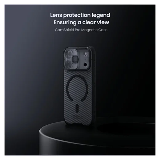 Nillkin CamShield MagSafe iPhone 17 Pro Hoesje Camera Slider Transparant Zwart afbeelding 3