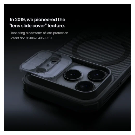 Nillkin CamShield MagSafe iPhone 17 Pro Hoesje Camera Slider Transparant Zwart afbeelding 5