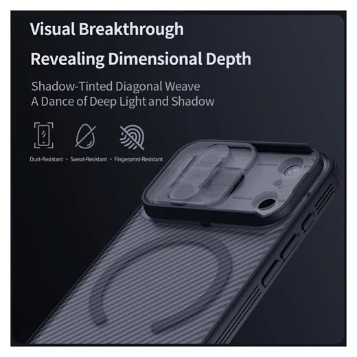 Nillkin CamShield MagSafe iPhone 17 Pro Hoesje Camera Slider Transparant Zwart afbeelding 7