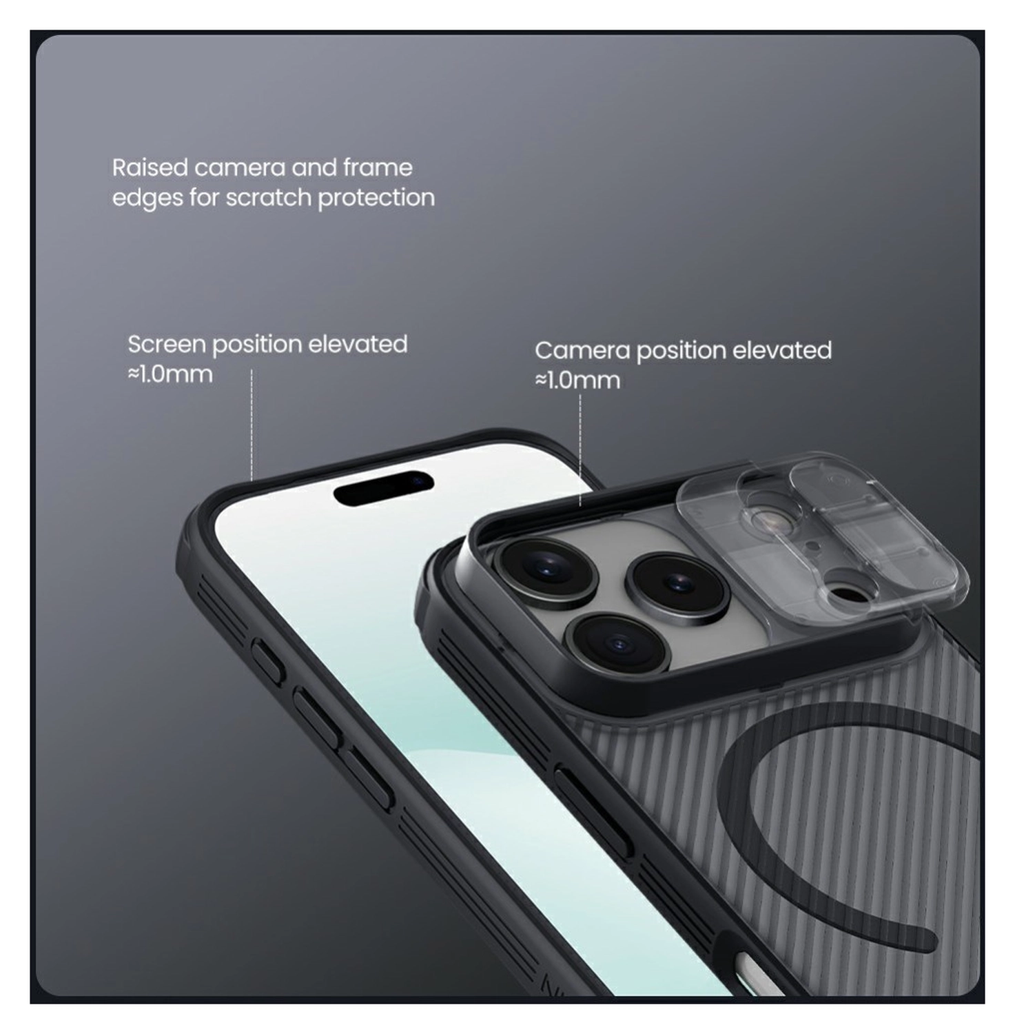 Nillkin CamShield MagSafe iPhone 17 Pro Hoesje Camera Slider Transparant Zwart afbeelding 9